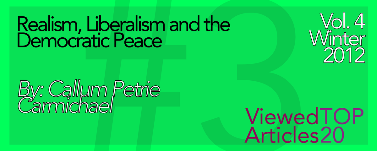 MP_MUN's tweet photo. Can expanding #Democracy builder a more peaceful world? Callum Carmichael examines arguments against #democraticpeace in his 2012 article which has 3734 views, making it #3 on our Top20 Viewed Articles countdown @MemorialPoliSci @memorialhss https://t.co/32JLryJpan https://t.co/ubZcfLX1Pa