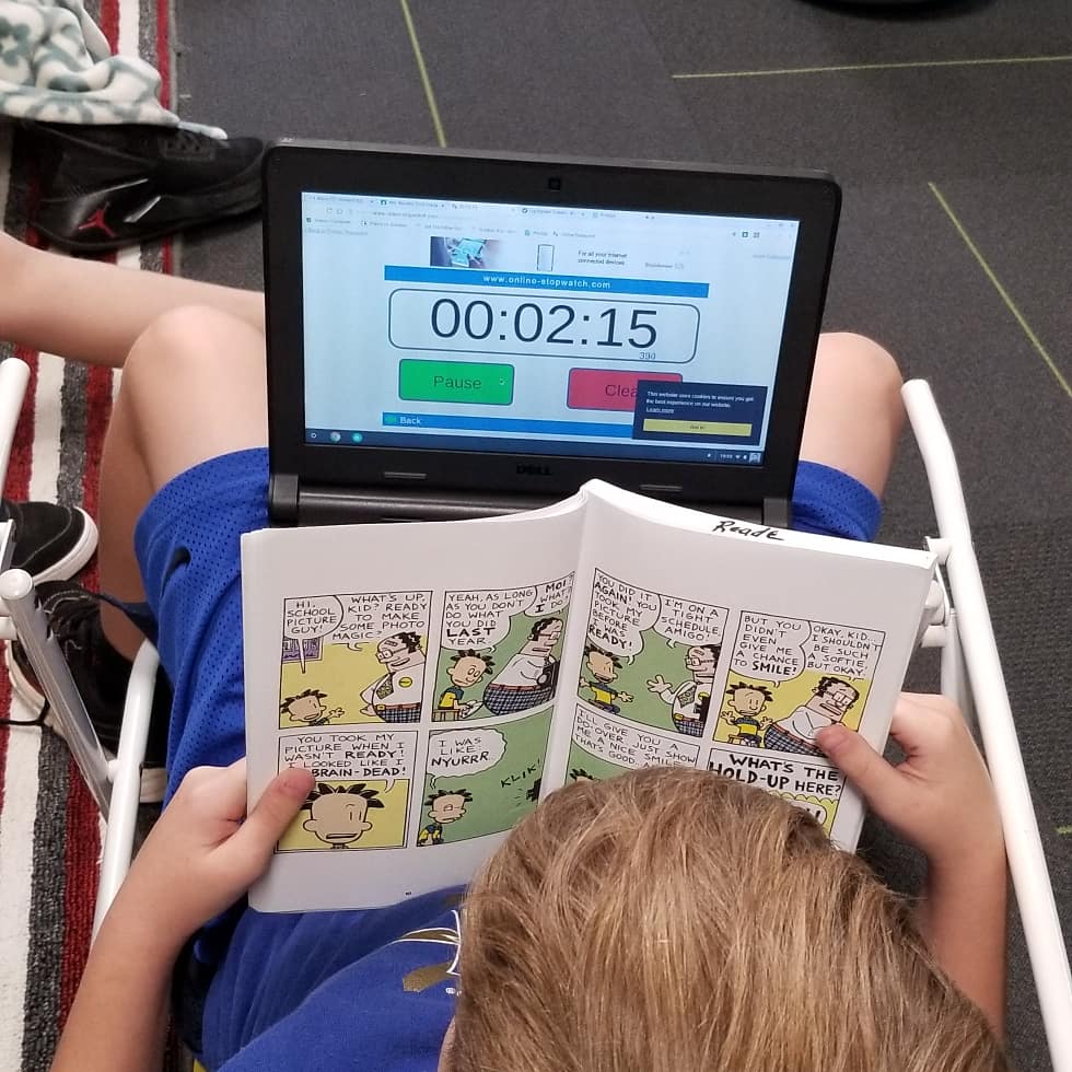 MrsReadeMES's tweet photo. Today we timed our "real reading" to work on building stamina! @MapleWarriors https://t.co/exAKozrkhx