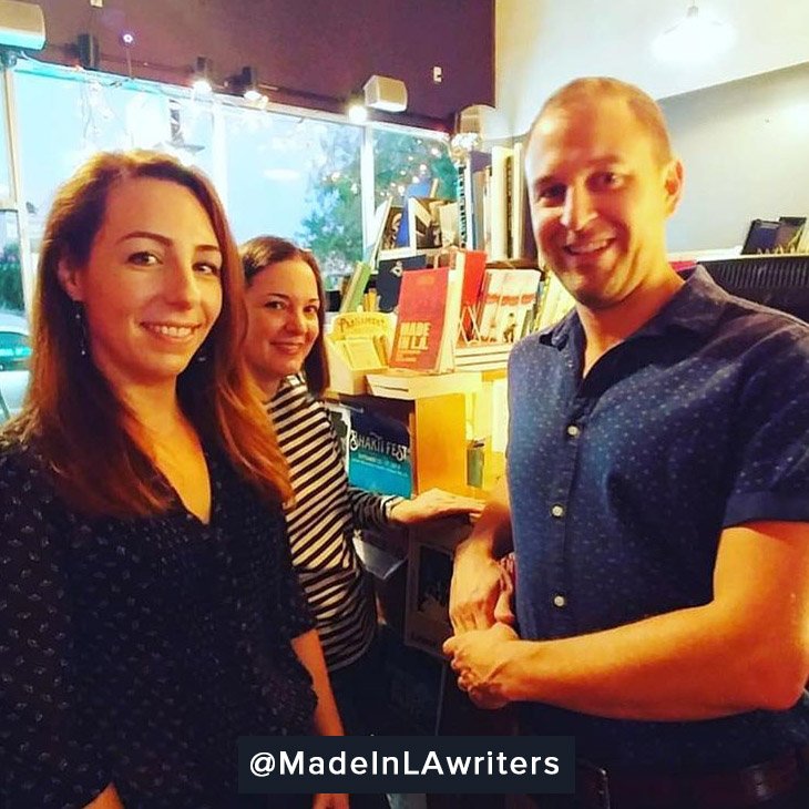 CodySisco's tweet photo. A big week for Made in L.A.! Thank you, thank you, thank you! - https://t.co/4Hd3fnlwoW @madeinlawriters @AllisonRoseBook @GabiLorinoBooks @CodySisco #indieauthor #indiepublishing #authorevent https://t.co/XEh2LV3AK7