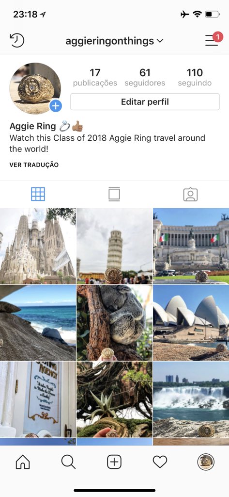 elisrosa80's tweet photo. Y’all should go follow my Aggie Ring’s journey throughout the world on instagram: @aggieringonthings https://t.co/QBUFnk4Fmk