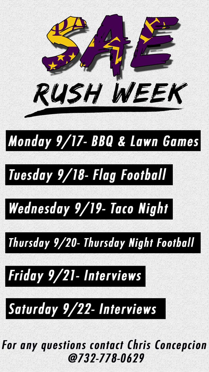 It’s rush week!! Contact our Rush Chair Chris for more info