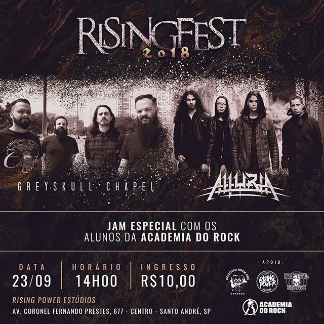 Primeira parada, Santo André/SP!
.
Dia 23/09, tocaremos no #RisingFest junto com a <a href="/alluria/">alluria</a>.official ! .
Prepare o esqueleto para dançar até cansar!
.
.
.
#wearethechapel #greyskullchapel ift.tt/2MGsbQQ