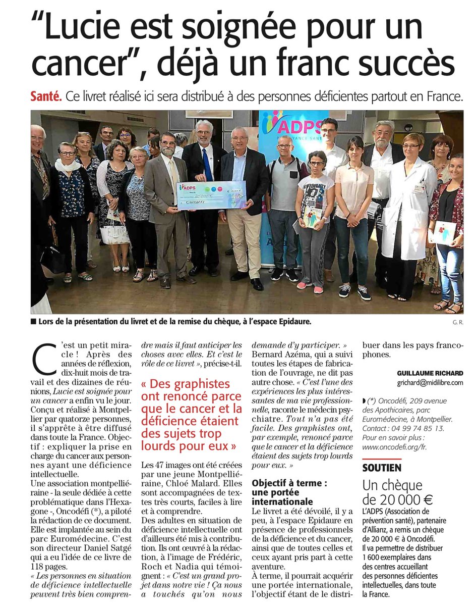 bernard_azema's tweet photo. ONCODEFI, association qui souhaite apporter des soins optimaux aux personnes avec déficience intellectuelle atteintes par un cancer a présenté son livret de communication à la presse. #Oncodefi #cancer #EGDI #Defisciences https://t.co/3sqA7l7OKU