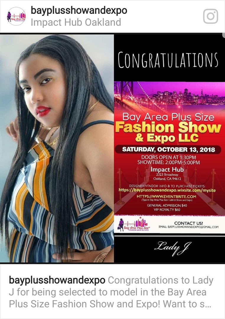 DNAakaThyckKake's tweet photo. CONGRATS TO LADY J
THIS PLUS SIZE TEEN W/SWAG WAS SELECTED TO MODEL
Get your tickets now!!!! You don't want to miss this. Come out and support.
#bayplusshowandexpo #impacthuboakland #bayarea #sanfranciscobayarea #bayareamodels #fullfiguredmodels #bayareaplussizedesigners https://t.co/uBrvSWMPiA