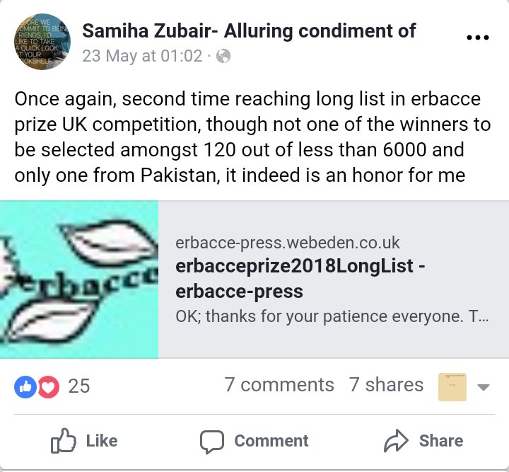 BeyondSanityPR's tweet photo. Dr. Samiha Zubair has proudly represented Pakistan in these two UK competitions.

To read her book, Reneging Quiescence, you can order it  from Beyond Sanity or get it on Amazon, Kindle and (hardcopies) Saeed Book Bank, London Book Company and Mr. Books. https://t.co/o01P6an7JG