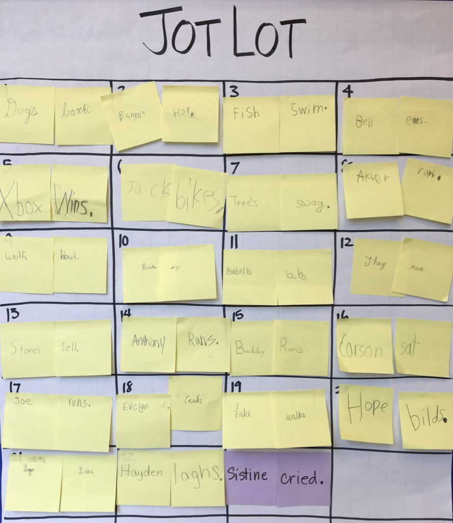 4th grdrs learn to write a sentence using a noun and a verb. We are building knowledge to avoid writing fragments and run-ons! Patterns of Power is helping us get there! #writing #grammar #PatternsOfPower #JotLotShare @writeguyjeff <a href="/GroveAve220/">Grove Avenue Elementary</a>