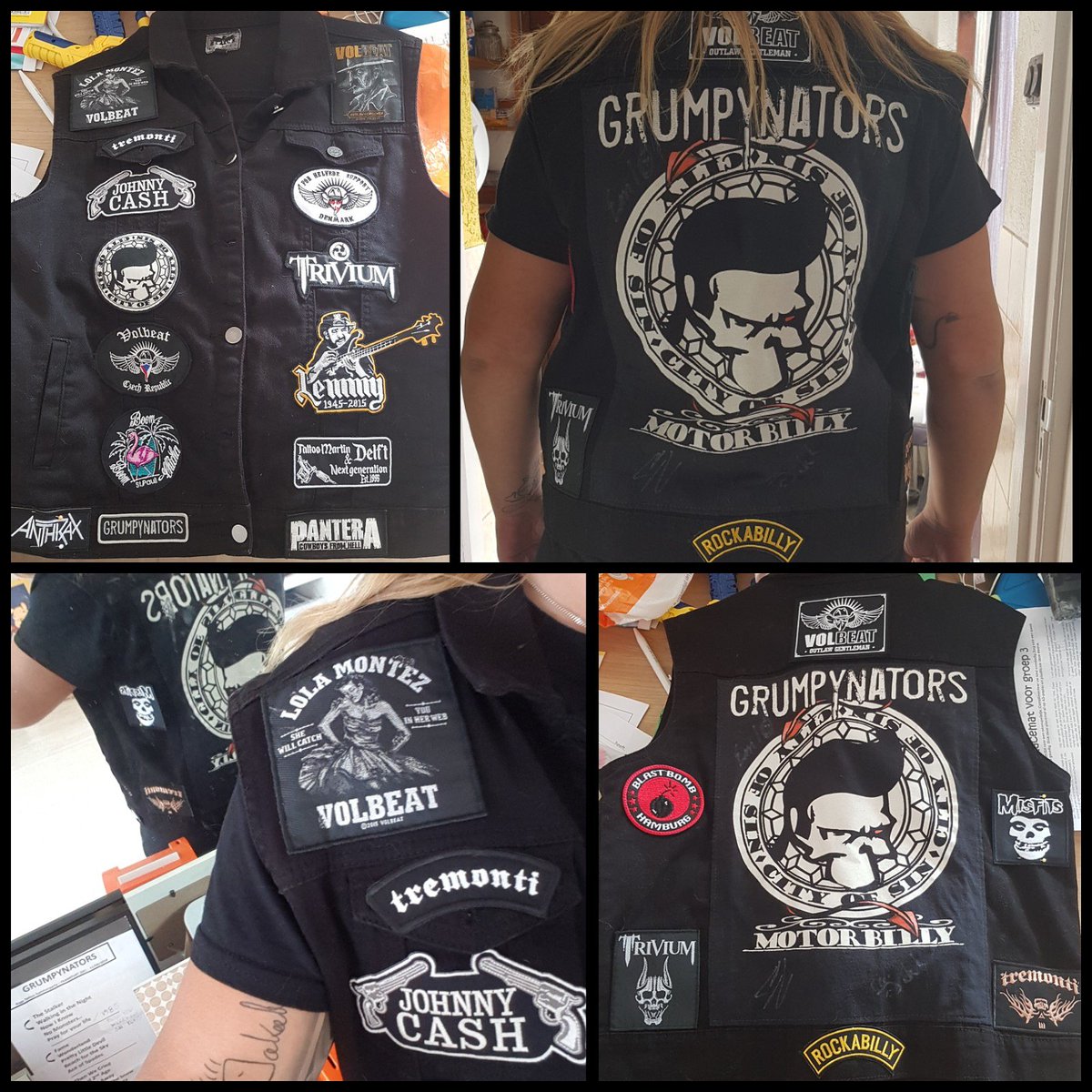 staaten82's tweet photo. Love my jacket 😍🖤 #grumpynators #tremonti #trivium #volbeat #anthrax #misfits #lemmykilmister #pantera #johnnycash #Rockabilly #metal #motorbilly #rocknroll #musicislife #rockchick 🤘🏻🤘🏻🤘🏻 @MarkTremonti @VOLBEAT @TriviumOfficial @Anthrax @themisfits https://t.co/dino0jjgcJ