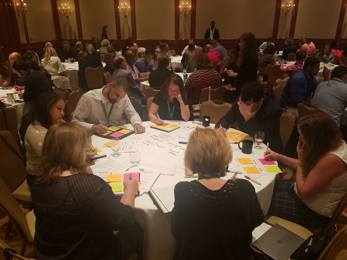 HealthyHousing's tweet photo. @HealthyHousing Program Design Specialist Erika Reif leads an engaging &amp; interactive group exercise to help #GHHI #ELI2018 participants “think outside the box” by brainstorming ways to incorporate Design Thinking into their work #slco https://t.co/V5eBjSO3e3