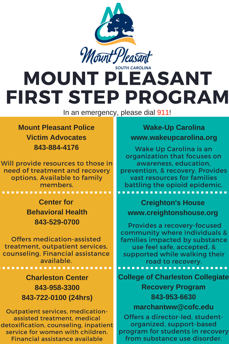 tlwinstead9811's tweet image. In the event you find yourself or a loved one that wants help with their addiction to opioids, heroin or any other drug.  Please contact the Mt. Pleasant Police Department First Step Program  #firststep