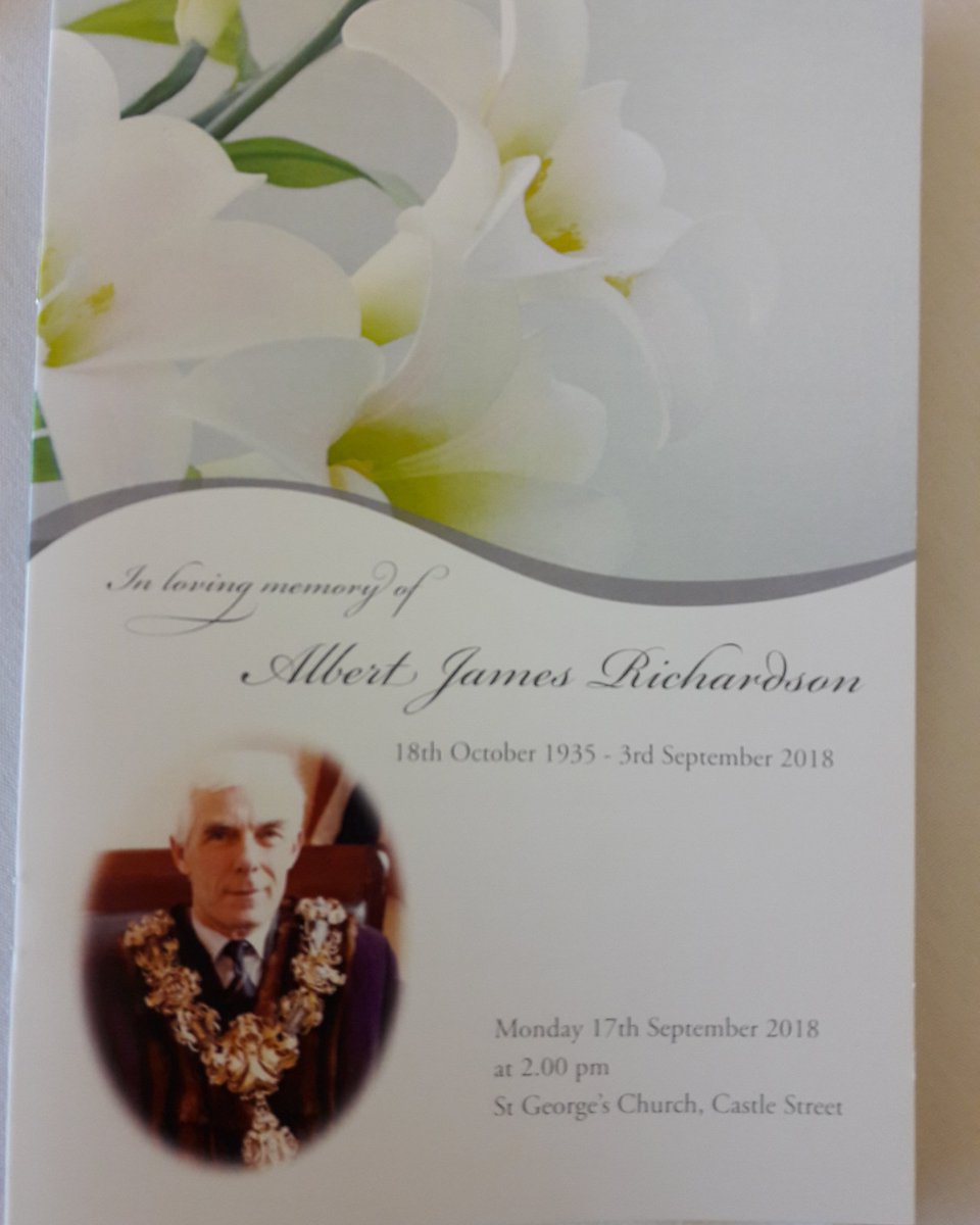 We said goodbye to past #mayor ex #councillor of @prestoncouncil and #Alderman #AlbertRichardson today. A very close family friend. Who had been one of our family since I can ever remember. Albert always supported me and my career. Today, it was my turn to support him.#RIP🕊️