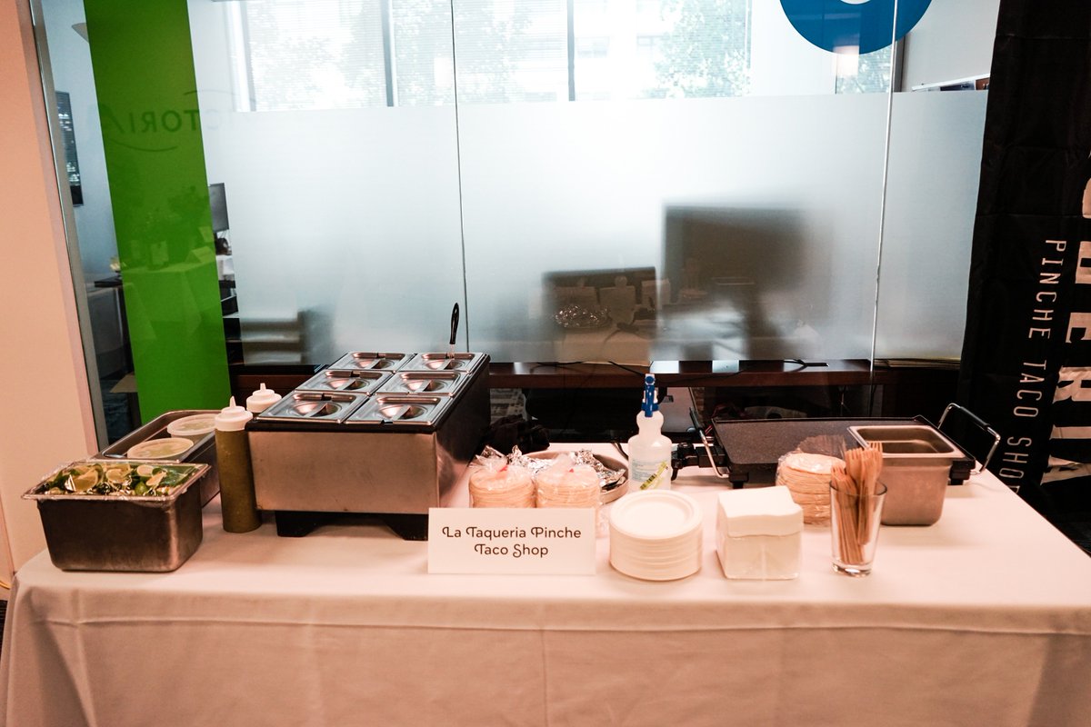 Did anyone say food? We say thank you to our wonderful restaurant members who served so many incredible edibles at our Open House: E:Ne Raw Food &amp; Sake Bar, <a href="/LaRoux7689/">La Roux Patisserie</a> Patisserie, @LaTaqueriaYVRPinche Taco Shop...