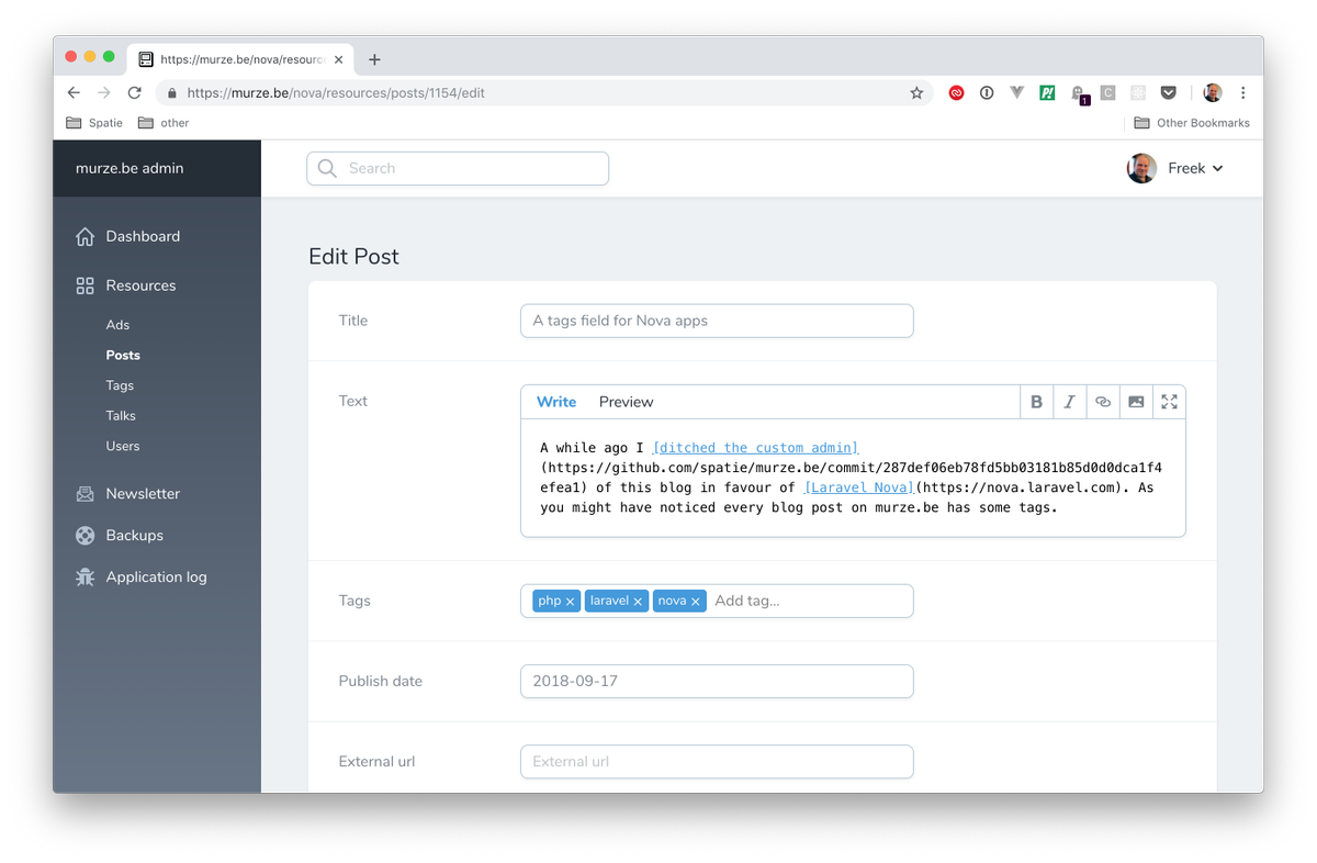 Laravel storage permissions. Laravel nova. laravel nova edit. laravel nova logo. tag filter laravel nova.
