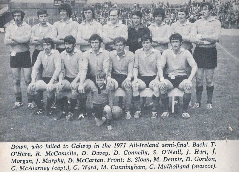 The Down team that lost the 1971 All-Ireland SFC Semi-Final to Galway. <a href="/gaanostalgia/">GAA Nostalgia</a> <a href="/DownGAAMemories/">Down GAA Memories</a> <a href="/DownGAASupport/">Down Supporters</a>