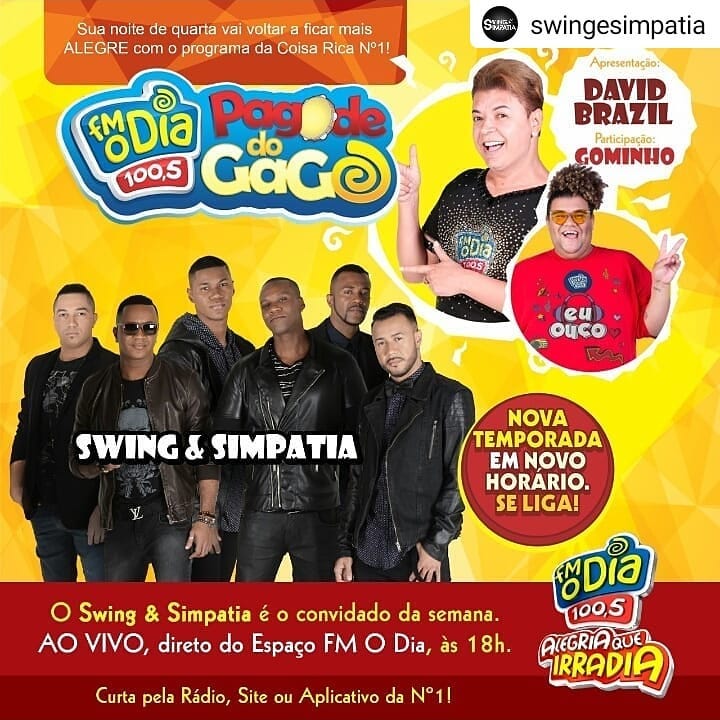 thaisdosamba's tweet photo. ALÔ BRASIL!! 19/09 QUARTA ÀS 18HS TEM @swingesimpatia AO VIVO NA @radiofmodia @DAVIDBRAZIL24 @Gominho NÃO PERCA!!! #PAGODEDOGAGO https://t.co/cxHdahBNew