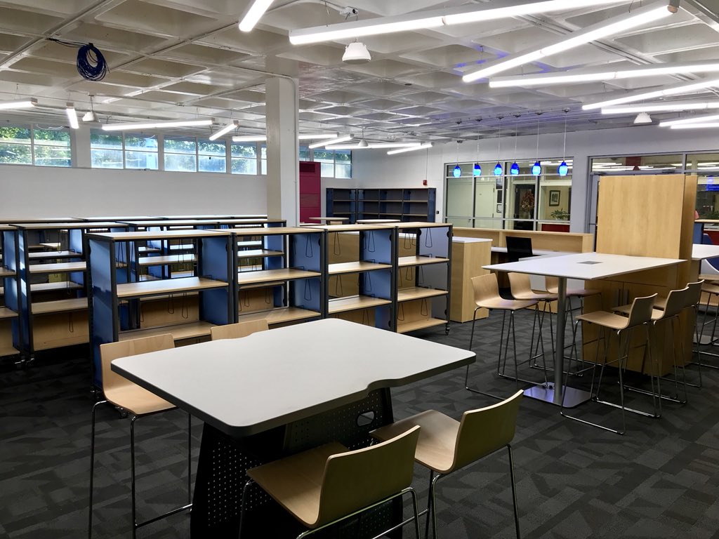 PCIntermediate's tweet photo. GUESS WHAT!!! Library furniture has arrived, has been installed, and is GORGEOUS! Each piece was chosen for its functionality and flexibility. We are so excited to have this 21st Century space! 📚 💻 ⚙️#21stcenturylibrary #genrefication #evolutionoflearning #PCISpride #sharepcs https://t.co/PeW3IEsyG0