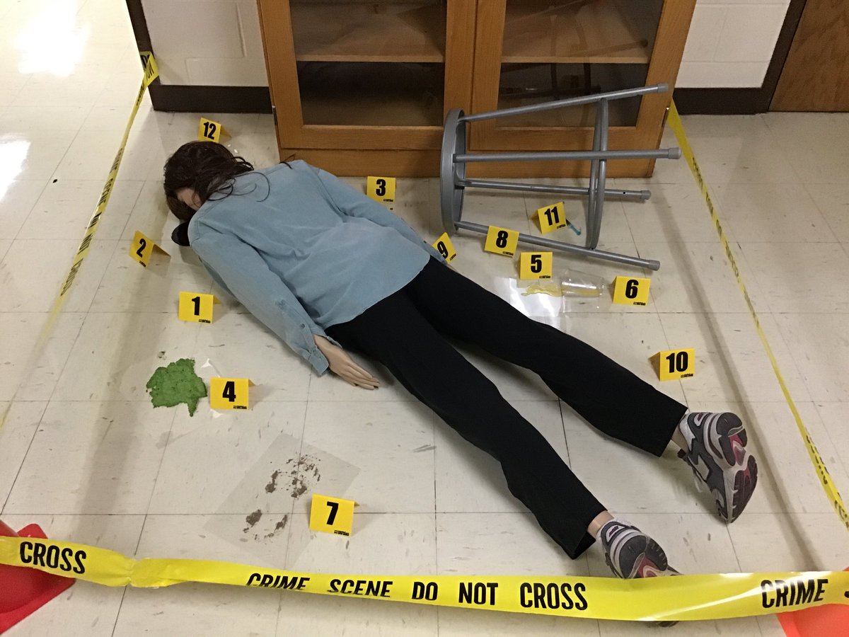 hesterscience's tweet image. A great start to the year for PLTW Principles of Biomedical Science (PBS) at SHS!  We began by analyzing the crime scene to find out what happened to Anna Garcia! #ssdpride #warriorSTRONG