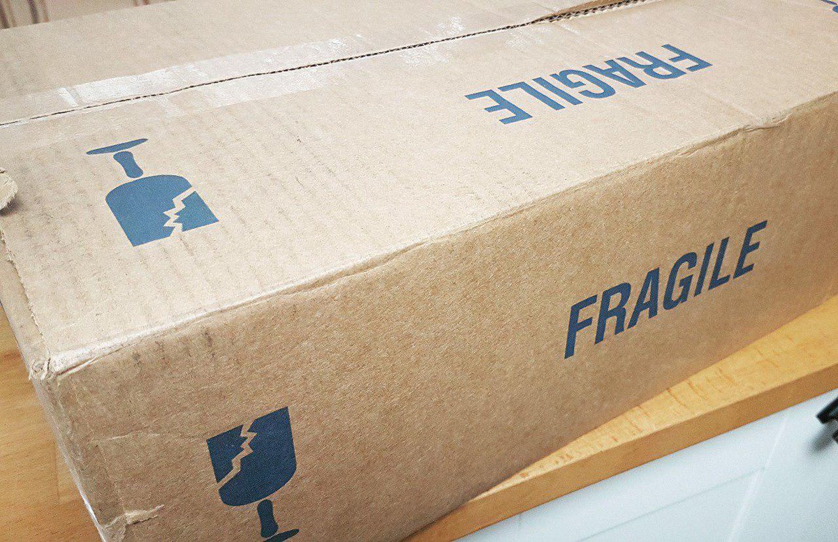 Hmmm... a fragile box. Wonder what that could be?  (Anyone want to guess?)