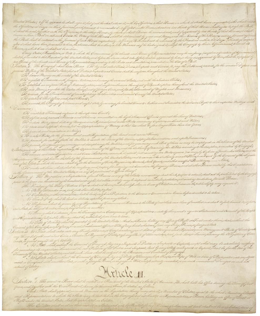 MSUGovInfo's tweet photo. "The Constitution acted like a colossal merger, uniting a group of states with different interests, laws, and cultures." https://t.co/2ojO5dySQ3 #ConstitutionDay https://t.co/BlsMkLOFv4
