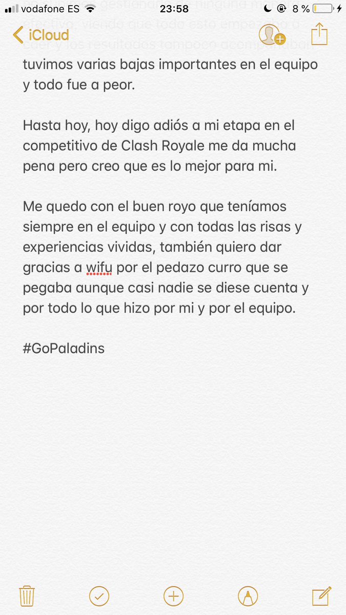 Hoy acaba mi etapa en el competitivo de Clash Royale, gracias <a href="/Paladins_CR/">Paladins-eSports</a> 

#GoPaladins💪🏻