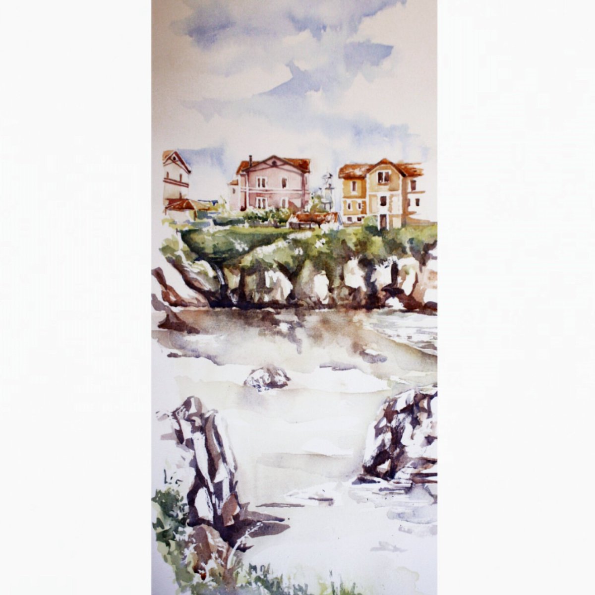 cordeliapickfor's tweet photo. Vistas desde Puertu Chicu en acuarela  #llanes #watercolourcollection #asturias #acuarela https://t.co/PNQ7C7xtan