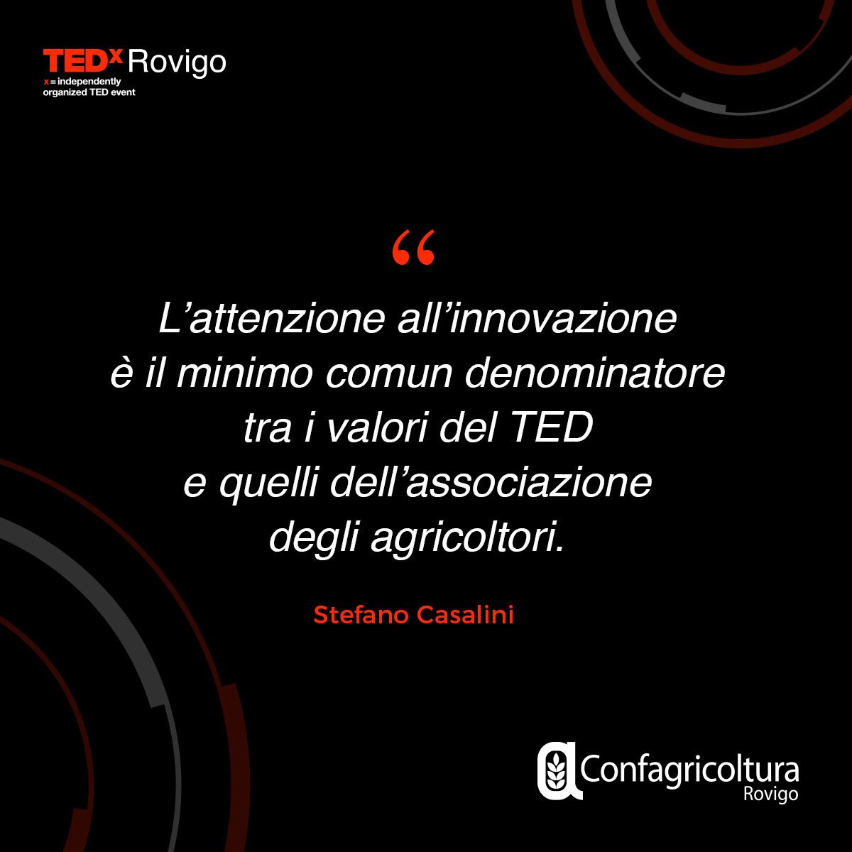 confagri_Ro's tweet photo. Ci stiamo avvicinando al ⁦@TEDxRovigo⁩  di sabato prossimo con ⁦@confagri_Ro⁩ in prima fila! ⁦@Confagricoltura https://t.co/9jFkXpYQVm