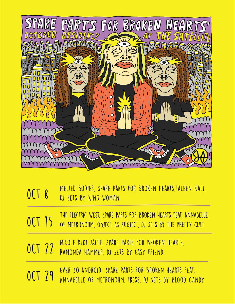 TheSatelliteLA's tweet photo. JUST ANNOUNCED! @SP4BH Oct. #Residency at #thesatellite!
#mondayresidency #rock #punk #thrasher #freeshows #sp4bh #spbh https://t.co/T3BaStWxvO