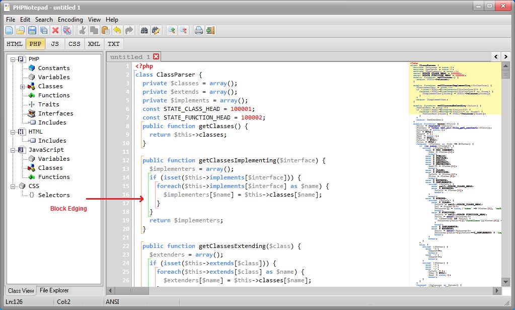 PHPNotepad's tweet image. #php #editor #development
The new version (1.5.1) released.
Сhanges:
1) Fixed bugs in parser
2) Added "Block Edging":