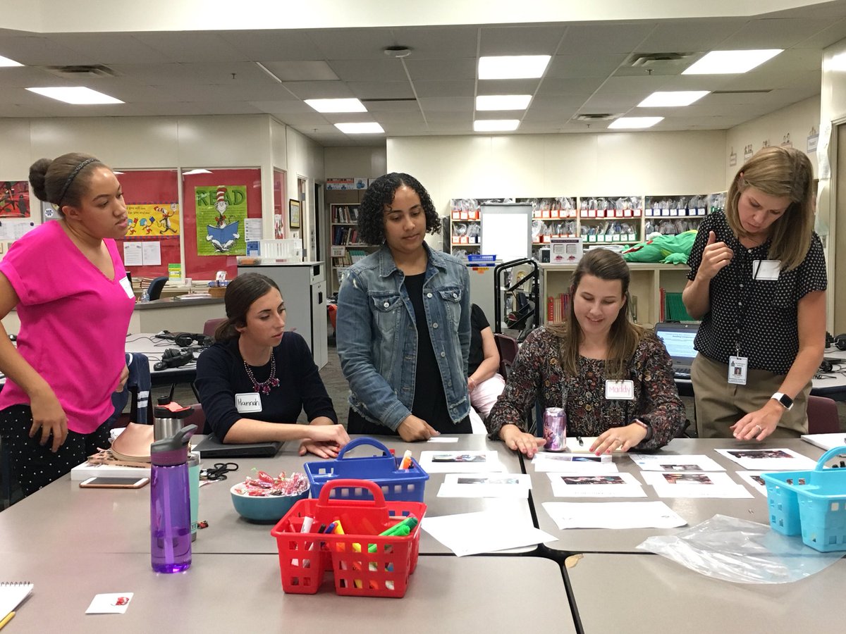 kelwegley's tweet photo. Our newest teachers construct the literacy framework with the support of instructional coaches @AbbyMiller100 & @linnea_gallo #makingourthinkingvisible #itsworthit https://t.co/elmPt2evwE