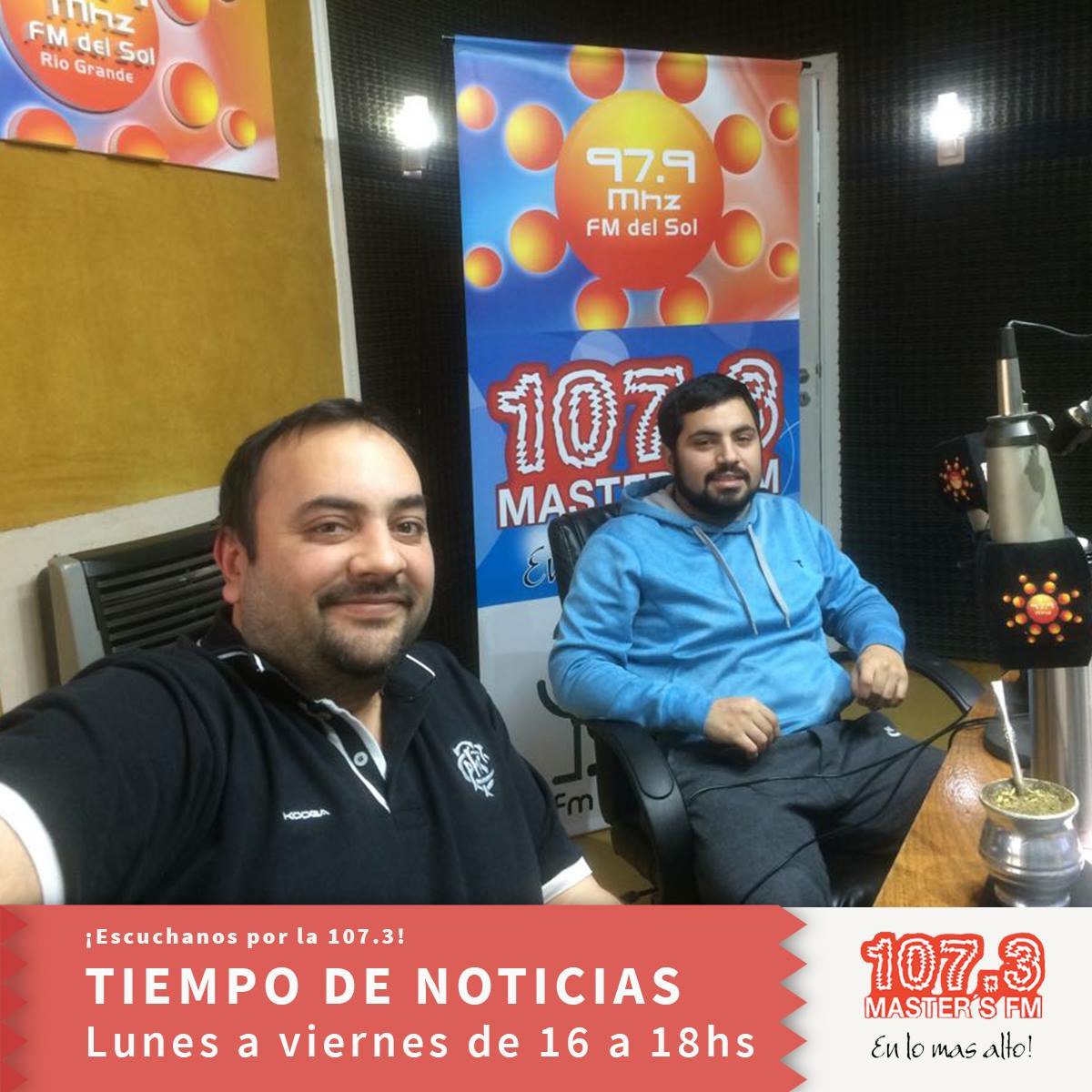 De 16 a 18 de lunes a viernes por la 97.9 FM del Sol Río Grande y 107.3 <a href="/FMMasters/">FM Master's</a> Ushuaia y Tolhuin, con toda la información. @GarciaElias1 <a href="/Javi_tdf/">Javier Rafael Puebla</a>
