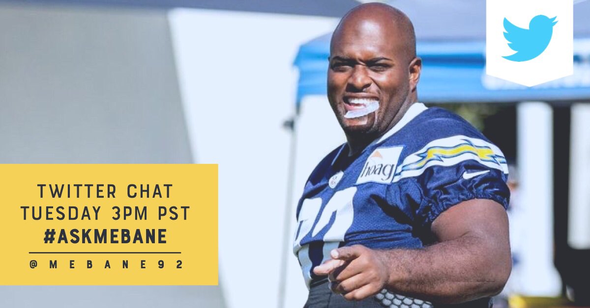 Do you have questions? Well I’ve got answers. Join me for my first twitter chat of the season. Use #askmebane and make sure to use my handle @mebane92. Tuesday 9/18 from 3-4pm.