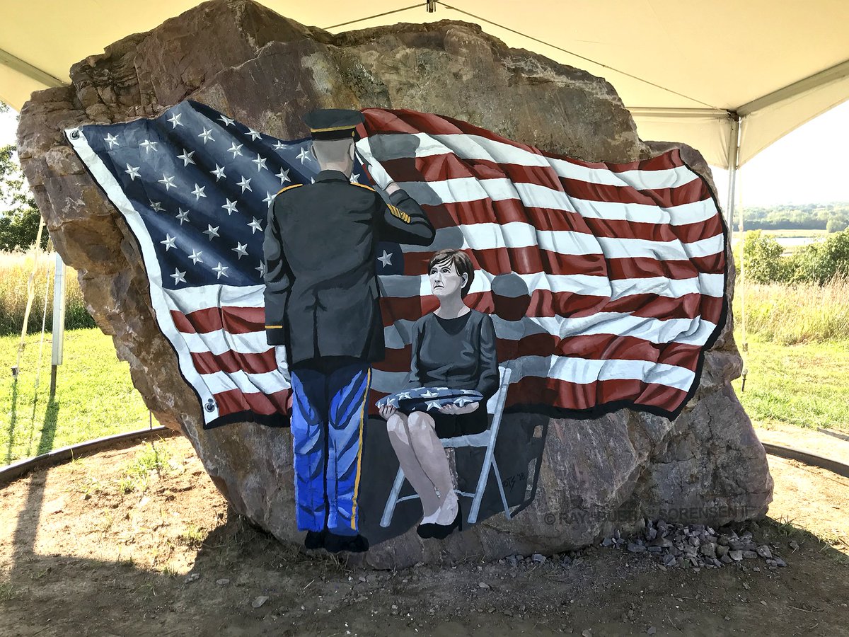 Just finished this at the #IowaVeteransCemetery north of Van Meter, IA. If you haven't been to the cemetery, I highly recommend it.  It is a beautiful place to reflect on the price paid for the protection and preservation of our country. facebook.com/TheFreedomRock…
