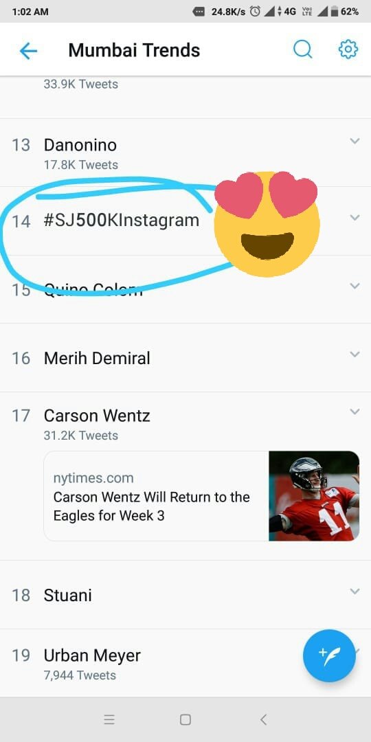 Finally We Did It..🙈❤💃💃💃
So so Happy 
bola Ganpati Bappa Morya 🙏🙌🙌🙌
#TrendingOn14 #SJ500KInstagram 
Congrats Superstar @swwapniljoshi 💃💃🙏🙌🙌 
@TeamSwwapnil @swwapnil_fc 
@KhiKhi_Lovers