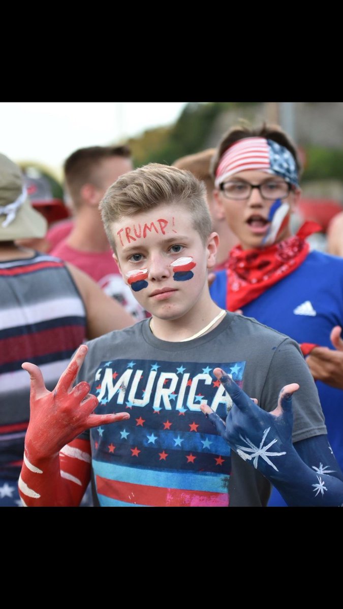 donnasblackburn's tweet photo. My boy loves America and @realDonaldTrump https://t.co/pqDxOpuOlN