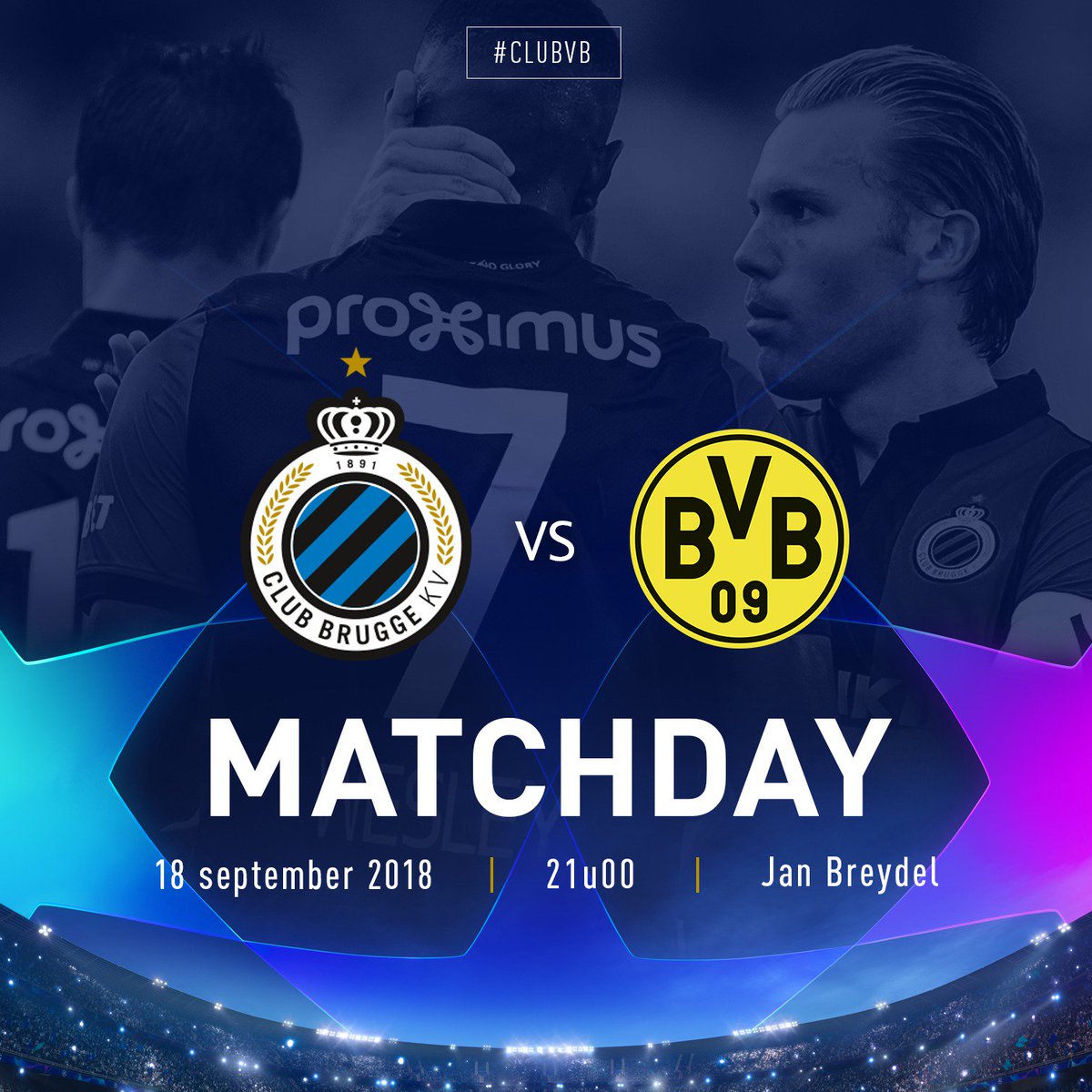 ClubBrugge's tweet photo. 🔵⚫ #Matchday ⚽ #CLUBVB
🕖 21u00 🏟️ Jan Breydel
🏆 #UCL https://t.co/GYYHhA3O5N