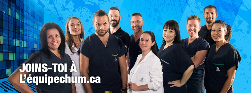 chumontreal's tweet photo. [...Roulement de tambour] Voici les supers ambassadeur de notre nouvelle campagne de #recrutement! Ça vous dit de travailler avec des motivé•e•s qui repoussent les limites pour les patients? Cliquez ici > https://t.co/5EwLcdQCEf #RepousseTesLimites #Recrutement #Emploi #CHUM https://t.co/PtHZbqDjvm