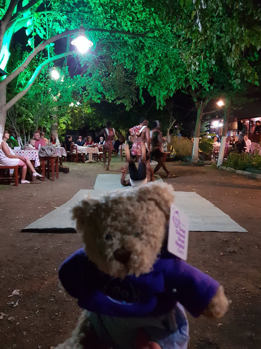 Crewe central Bernard bear enjoying his last night in Turkey