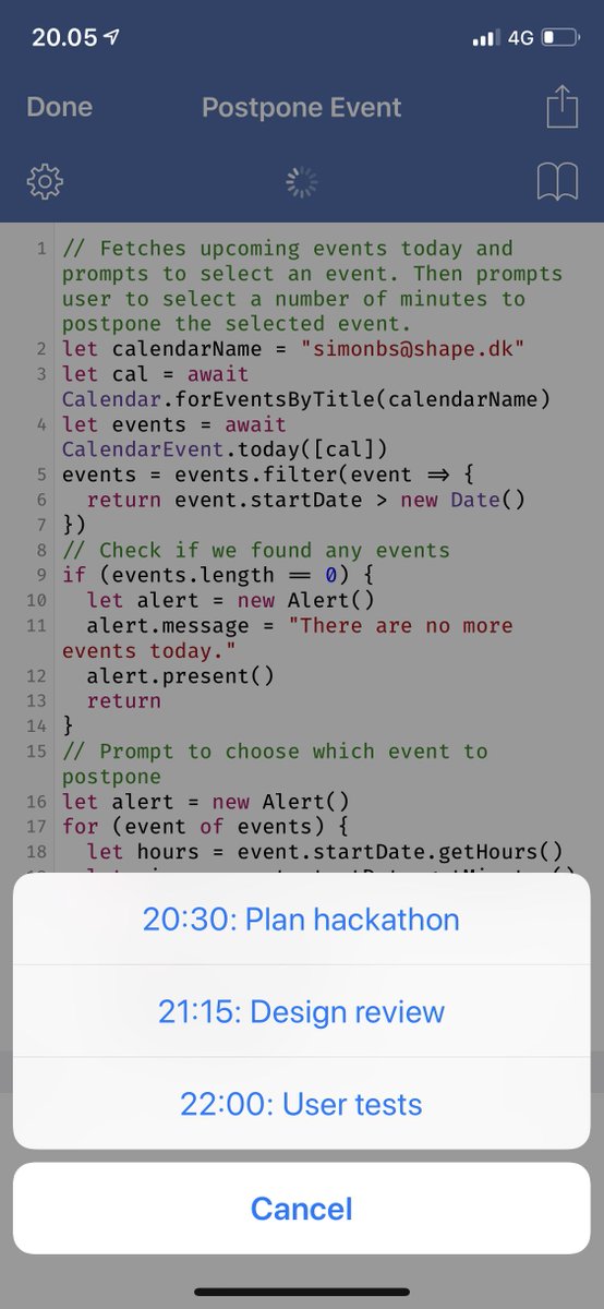 simonbs's tweet photo. Scriptable is now available on the App Store. The last five months I’ve spent most of my spare time working on this. I hope you’ll enjoy it. https://t.co/YJY9omBAPE https://t.co/6NBO9esTkC