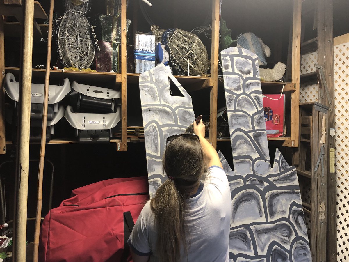 CornerTheater's tweet photo. Behind the scenes of Wizard of Oz -- constructing the sets and props is just another part of rehearsal for the CTP cast.  Here's some of the craftier/artsier members of Oz hard at work! https://t.co/7XiBKg3S23