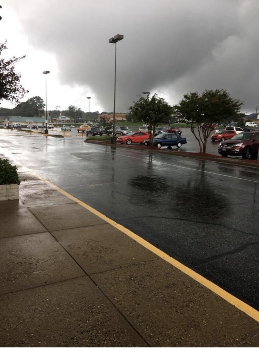 Norman_Wx's tweet photo. Large Tornado near Richmond, VA around 4:00 PM EDT. (Picture via Brad Sowder). There has been reports of damage as well.  #tornado #vawx https://t.co/nHWYLy4845