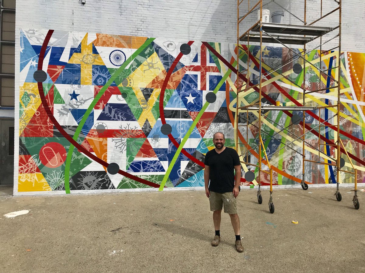 👀...Our new Mural is coming along thanks to <a href="/benvolta/">Benjamin Volta</a> &amp; <a href="/muralarts/">Mural Arts</a>! <a href="/SDPHighSchools/">PHLschools High Schools</a> <a href="/PHLschools/">Philadelphia Schools</a> @JHarper_PHLMOE #CommunitySchoolsPHL