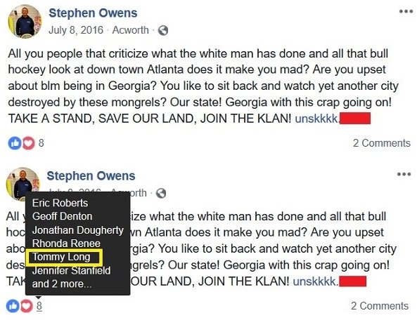afainatl's tweet photo. Statement on #EastEllijay Officer Tommy Long being officially cleared by Chief Larry Callahan

"Antifascists: East Ellijay (#Georgia) Police Department Spins Implausible Tales to Clear Klan-supporting Officer"
https://t.co/Gtvy2VX074

#TommyLong #LarryCallahan #copsandklan #gapol https://t.co/dKBDQNXHAh