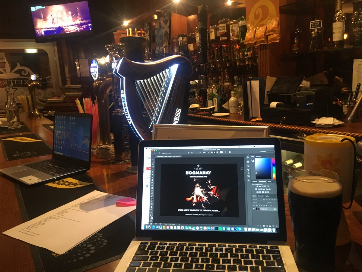 A pint of Guinness and some evening work on our <a href="/oswald_house/">Oswald House</a> Hogmanay Party marketing #Guinness #Hogmanay #NewYear #OswaldHouse