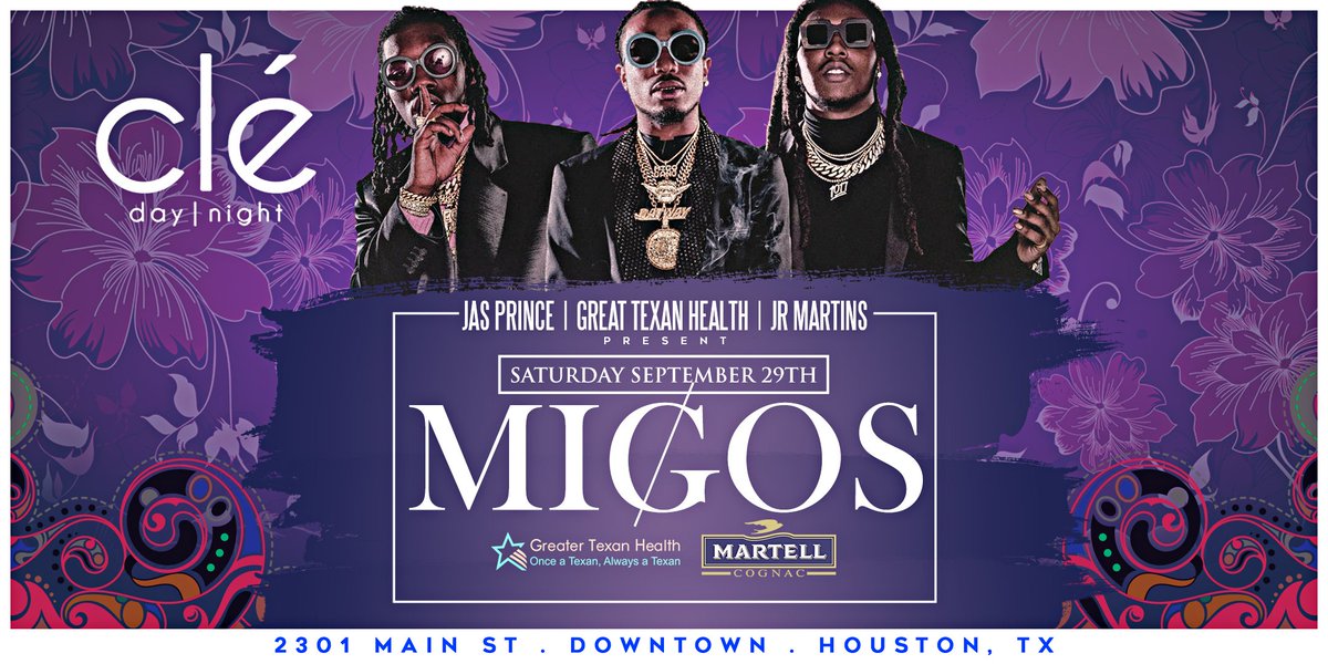 CleHouston's tweet image. Tennis chains iced out, looking like a light house 💎- Announcing @Migos   at Clé, Saturday September 29th! 🎶
Tickets available NOW at: bit.ly/MigosCle