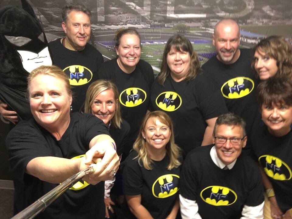 nppsd's tweet photo. #npgr8 day to be a Bulldog! We all need a superhero day! #ilovepublicschools https://t.co/q2UKvOeLAx