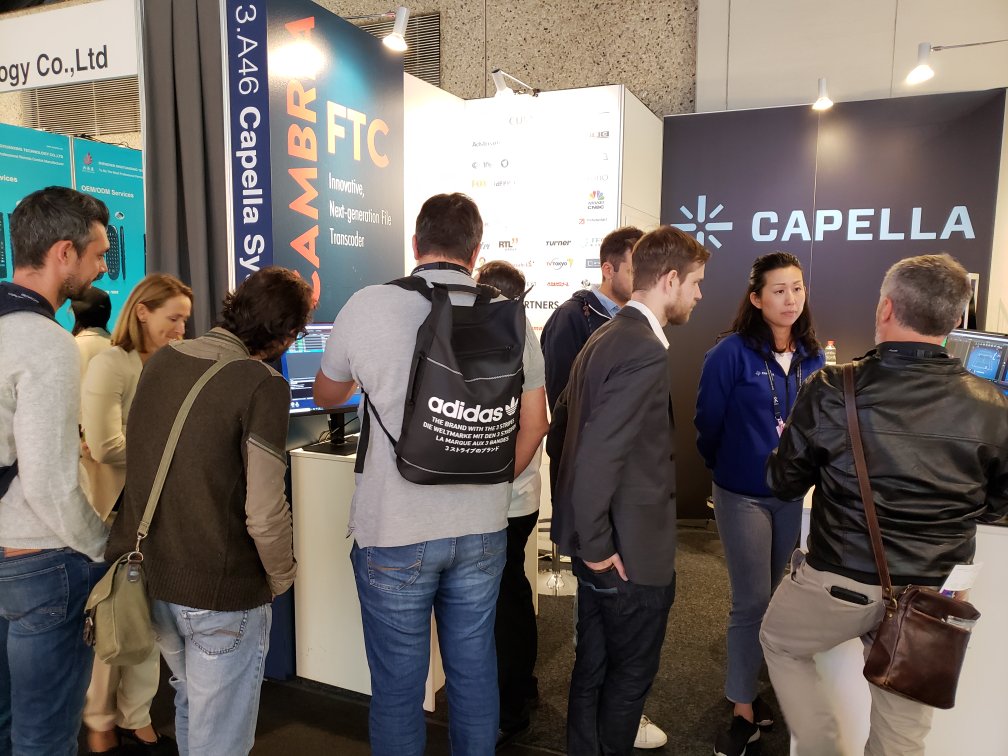 CapellaSystems's tweet image. Another great day at IBC 2018!
Join us tommorow for the last day @IBCShow booth 3.A46 Hall 3.
To learn more about the updates to Cambria FTC 4.1 and Live 4.2 Beta and witness the new powerful Ad Break Control Tool in action.
#IBC2018 #broadcast #transcode #livestream