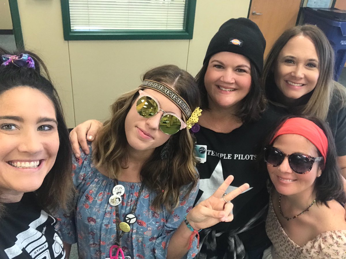 shellsdehenre's tweet photo. Reynolds’ teachers knows how to rock through the decades for school spirit week!  @PISDReynolds #WeAreReynolds @mlmaple @LTouch_10 @mksurratt @ELARReynolds https://t.co/VsizR3RBSJ