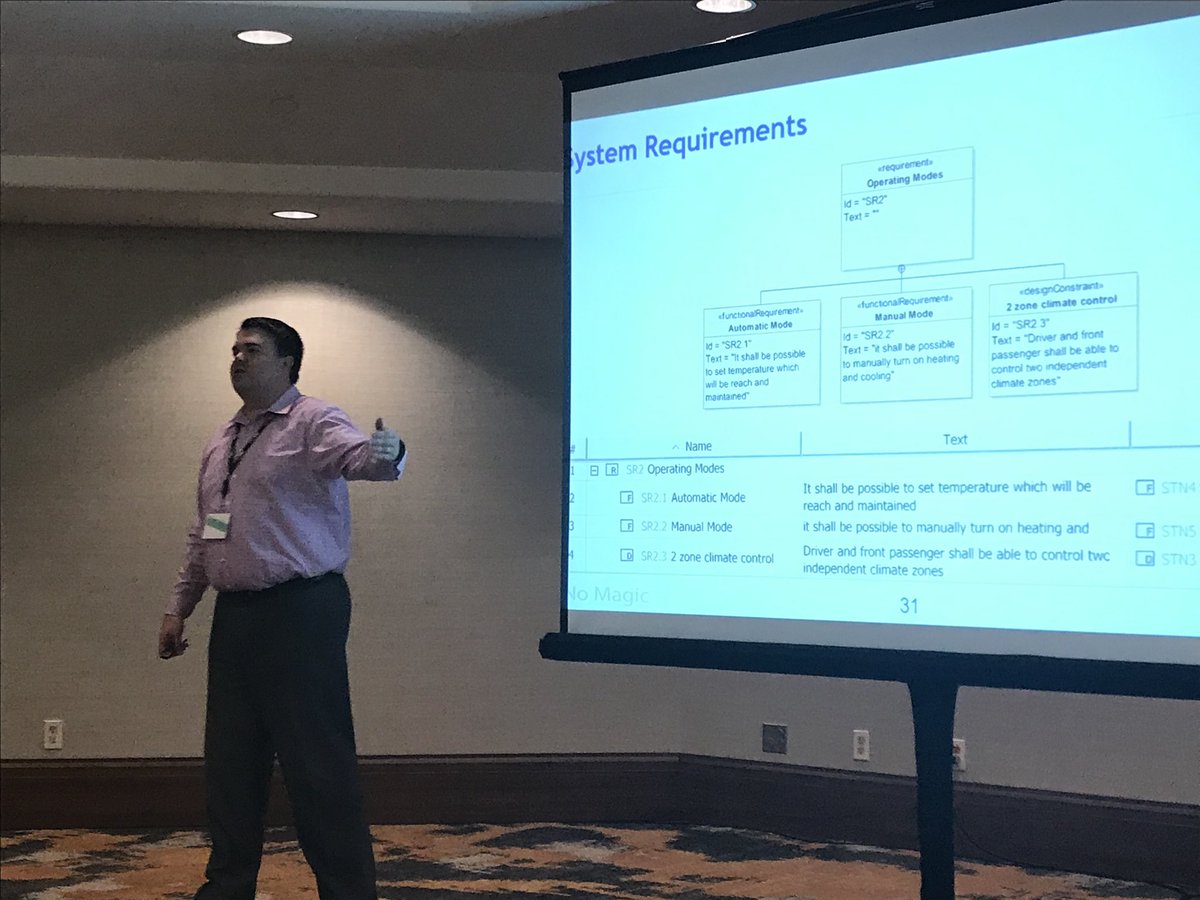 onemarketer's tweet photo. Jason Wilson, No Magic - now part of @Dassault3DS - shares how Systems Engr helps manage complexity #gpdis #SystemsEngineering. https://t.co/wxE9IPrJXN