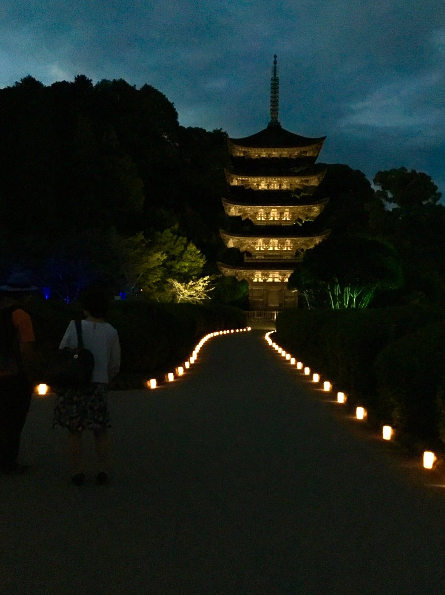 大路ロビー 山口市 山口ゆらめき回廊第3夜 琵琶の調べとともに過ごしました 消灯後 一面の星空にも感動 次回は10月14日 お待ちしております 山口市 瑠璃光寺 瑠璃光寺五重塔 山口ゆらめき回廊 キャンドルナイト ライトアップ 五重塔ライトアップ