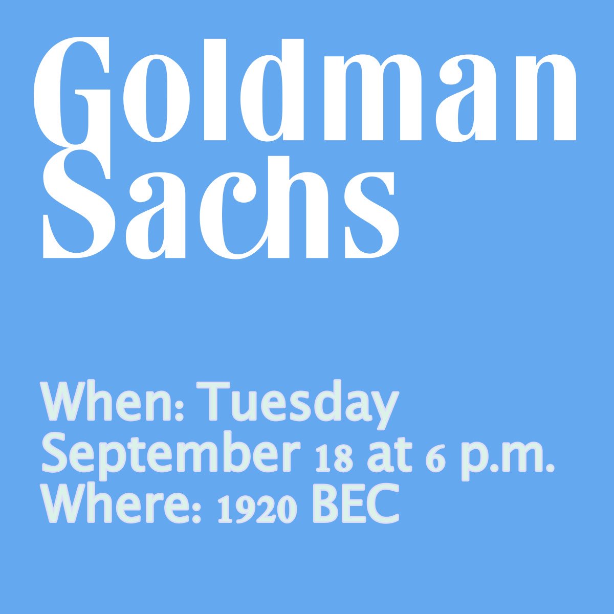 SHRMatLSU's tweet image. Representatives from the Goldman Sachs's will be having an hour information session exclusively with SHRM tomorrow at 6pm in 1920 BEC! They are looking to fill Internships and Full-Time opportunities for their Human Capital Management sector.