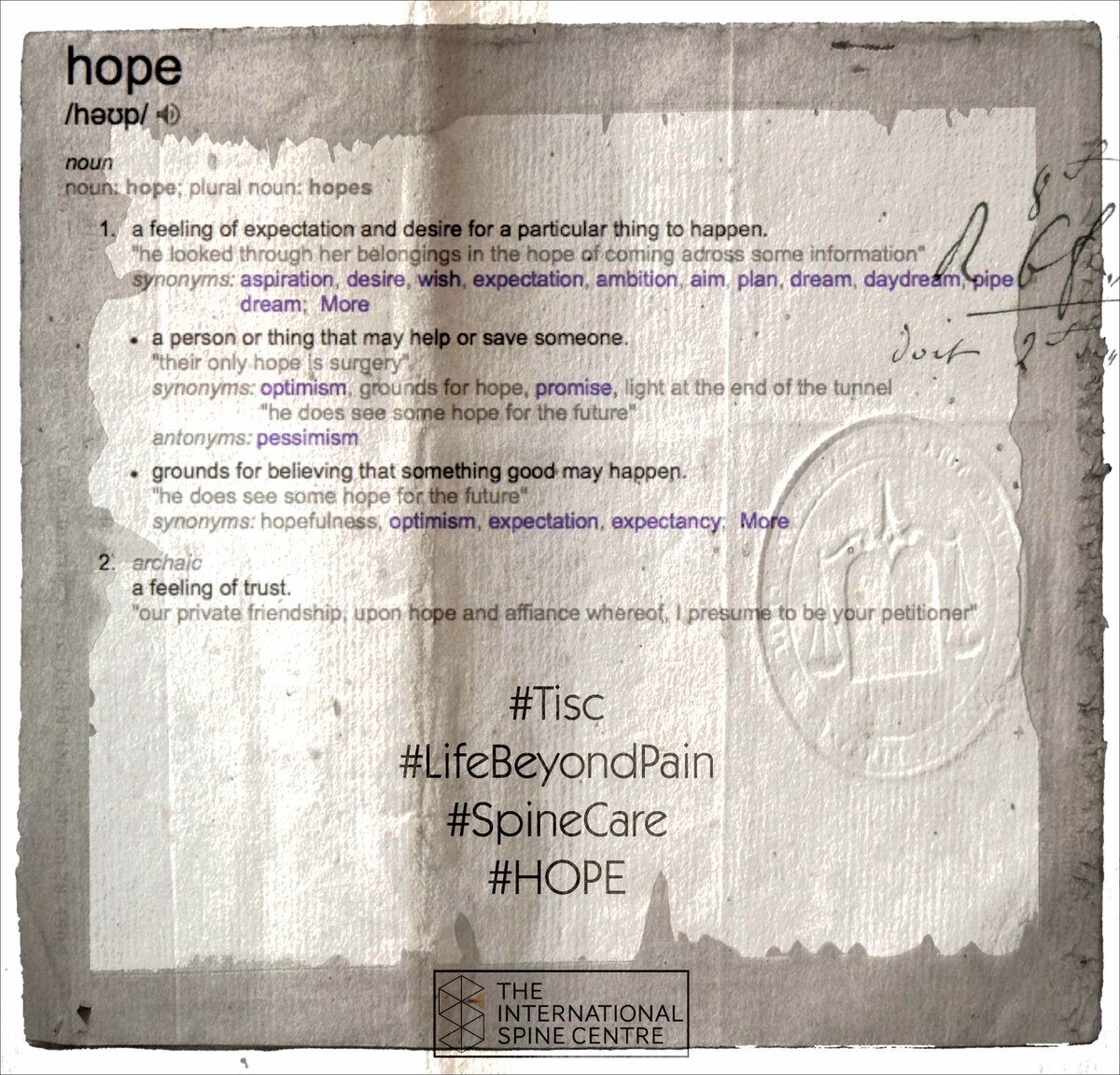 tisc_au's tweet photo. Our #teamTisc word for the day is #HOPE https://t.co/uAu7lz04iL #experts #lifebeyondpain https://t.co/SDHX5GtdgN